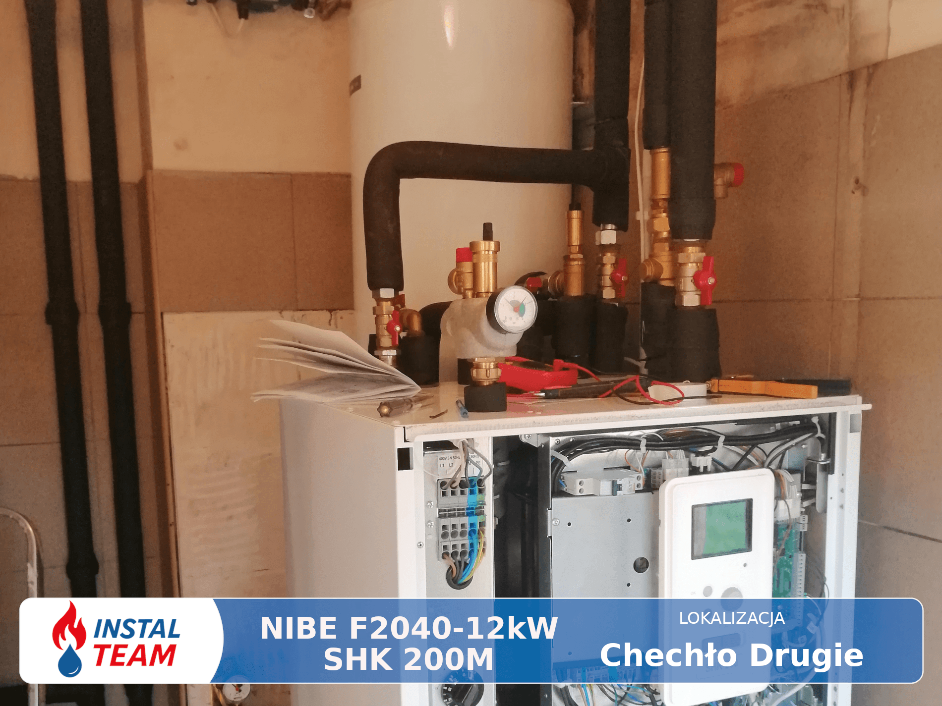 powietrzna pompa ciepła monoblok NIBE F2040 - 12 KW SHK 200M